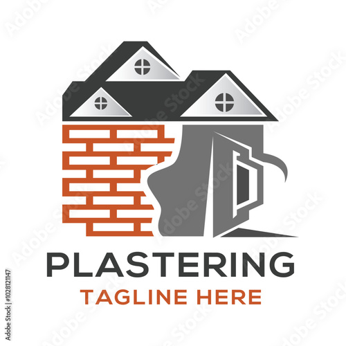 House Plastering Logo Design Template.