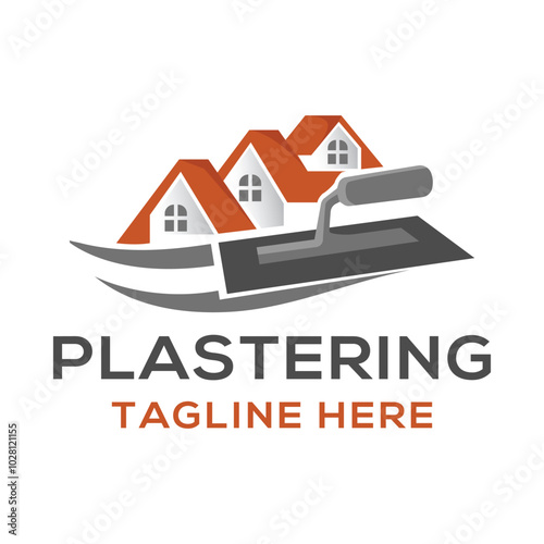 House Plastering Logo Design Template.