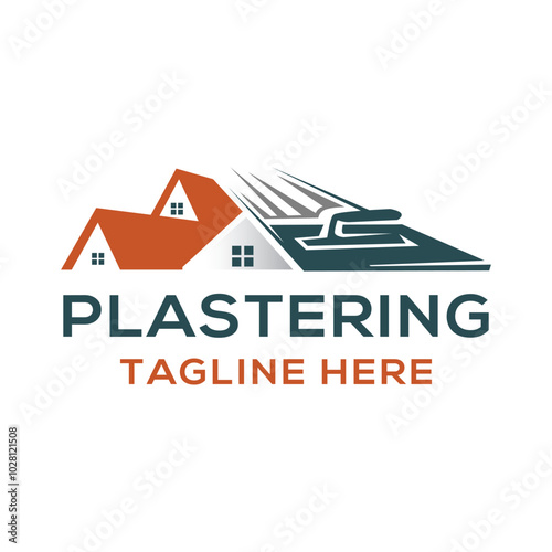 House Plastering Logo Design Template.