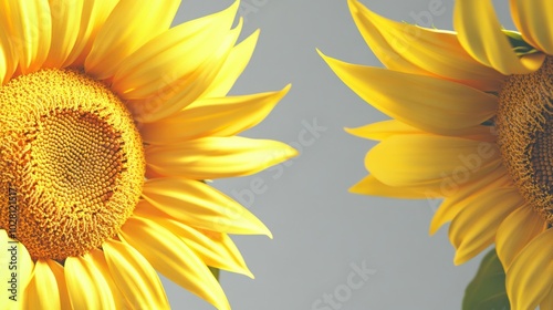 Two Sunflowers, Close-up