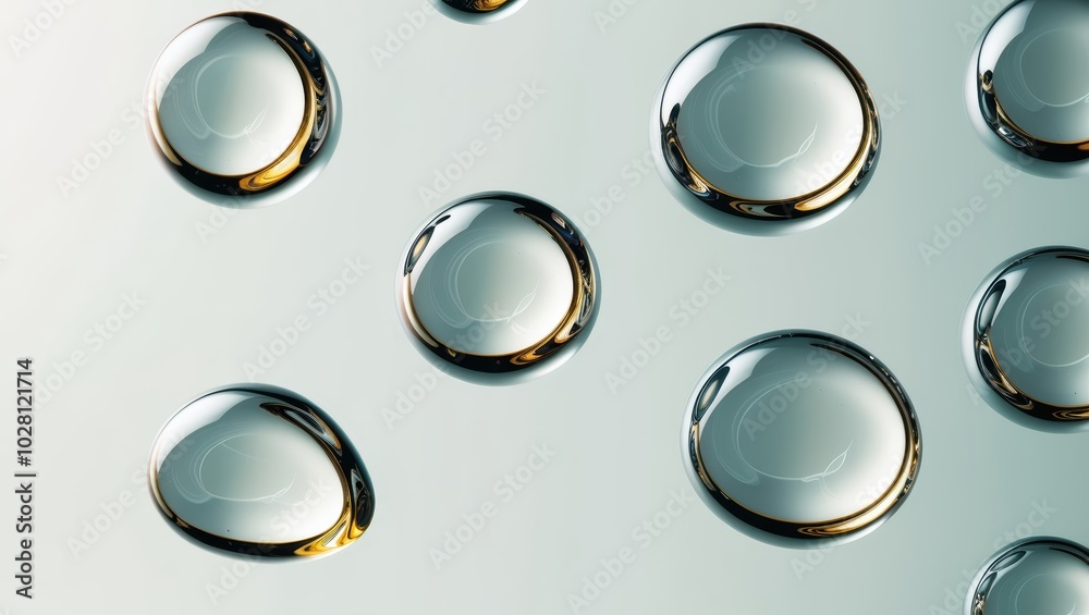 Abstract Water Droplets with Golden Rim Abstract Water Droplets with Golden Rim