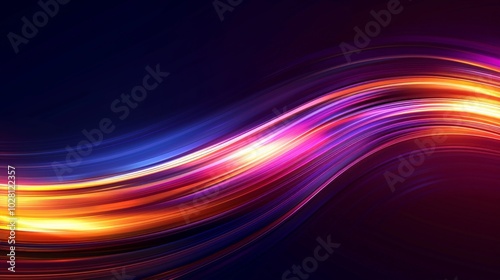Wallpaper Abstract colorful wave design flowing on dark background