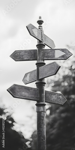 Placa de sinalização direcionando para diferentes cidades