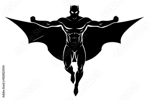 Superhero Flying Silhouette | vector silhouette illustration on white background