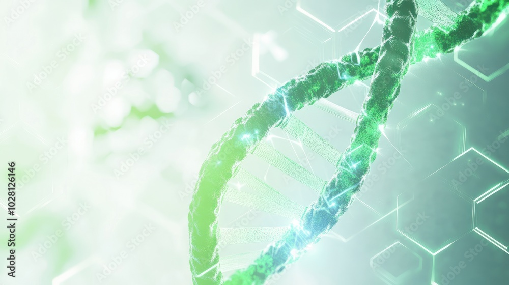 Obraz premium Green DNA Strand