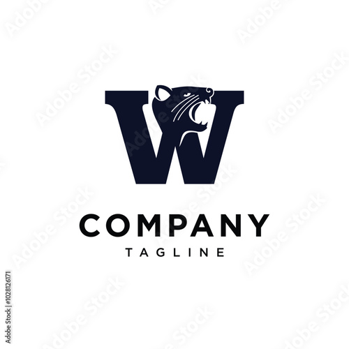 Letter W Tasmanian Devil logo icon vector photo