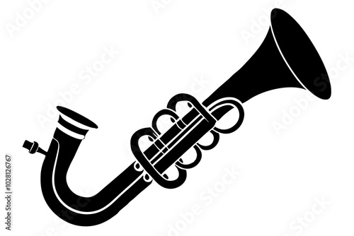 Musical Wind Instrument Silhouette | vector silhouette illustration on white background