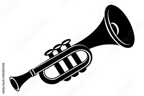 Musical Wind Instrument Silhouette | vector silhouette illustration on white background photo