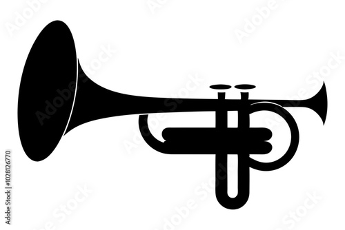 Musical Wind Instrument Silhouette | vector silhouette illustration on white background