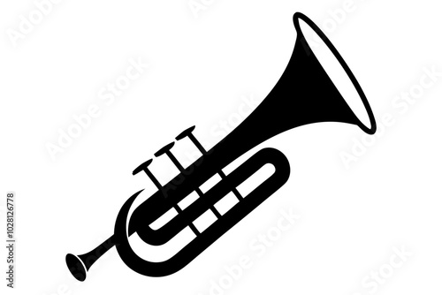 Musical Wind Instrument Silhouette | vector silhouette illustration on white background