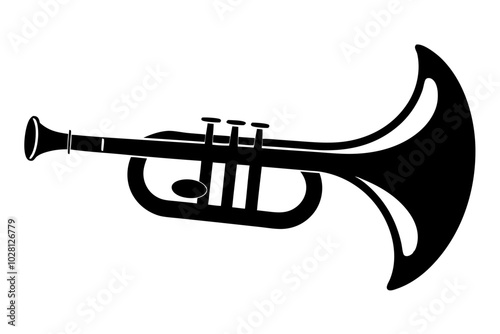 Musical Wind Instrument Silhouette | vector silhouette illustration on white background