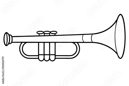 Musical Wind Instrument Silhouette | vector silhouette illustration on white background