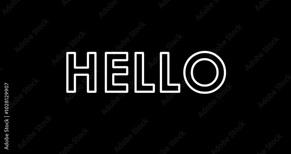 hello text animation with glow effect