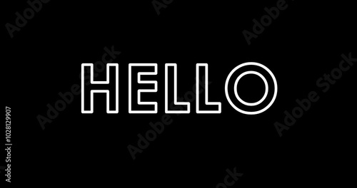 hello text animation with glow effect