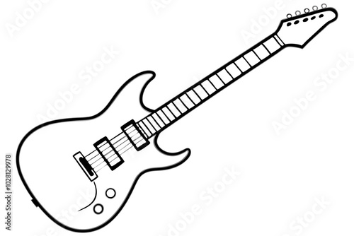 Electric Guitar Vector Silhouette | vector silhouette illustration on white background