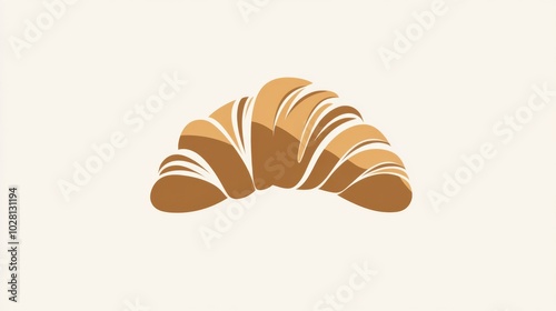 a modern logo of a croissant design