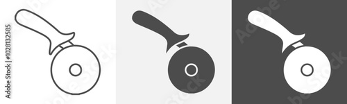 pizza cutter icon Vector illustration art