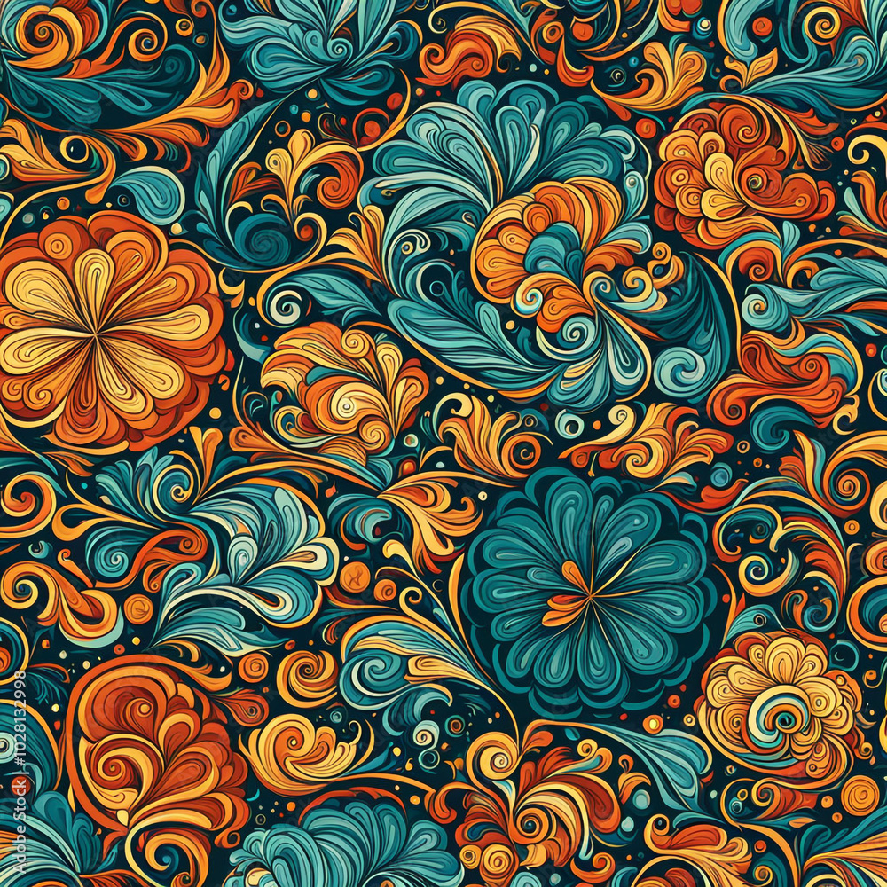 Fototapeta premium Seamless floral pattern background design