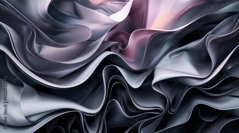 Obraz premium Wallpaper Abstract background forming smooth waves flowing gently, in blue and purple colors