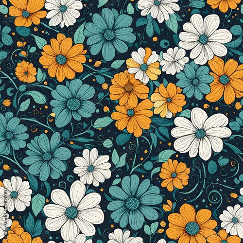 Seamless floral pattern background design