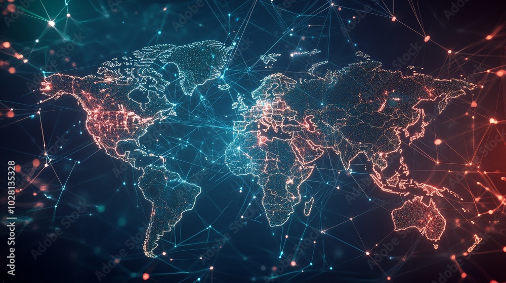 A Global Network of Interconnected Lines and Points A Global Network of Interconnected Lines and Points