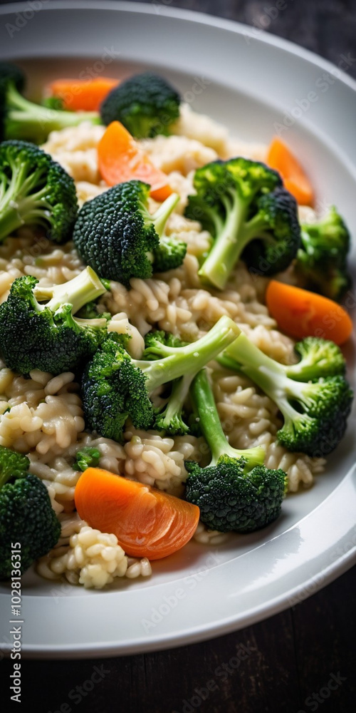 A hearty risotto features vibrant broccoli, cauliflower, and carrots, creating a colorful and nutritious dish perfect for any meal. This comforting food showcases wholesome ingredients. Generative AI A hearty risotto features vibrant broccoli, cauliflower, and carrots, creating a colorful and nutritious dish perfect for any meal. This comforting food showcases wholesome ingredients. Generative AI