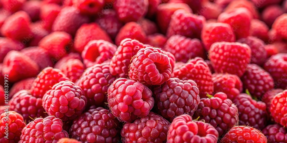 Fresh Ripe Red Raspberries Close-Up - Healthy Berries for Food Photography Fresh Ripe Red Raspberries Close-Up - Healthy Berries for Food Photography