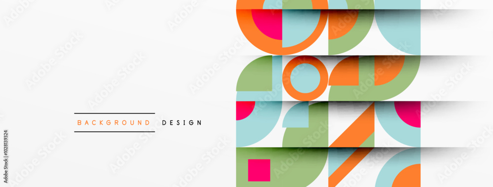 Geometric design abstract background - circles squares Geometric design abstract background - circles squares