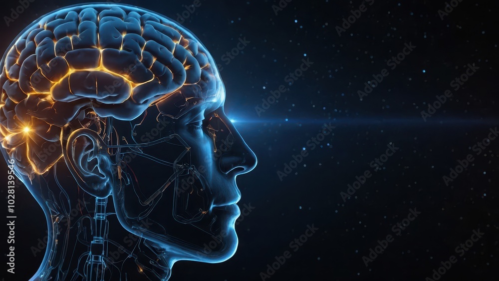 Human brain on dark background Human brain on dark background