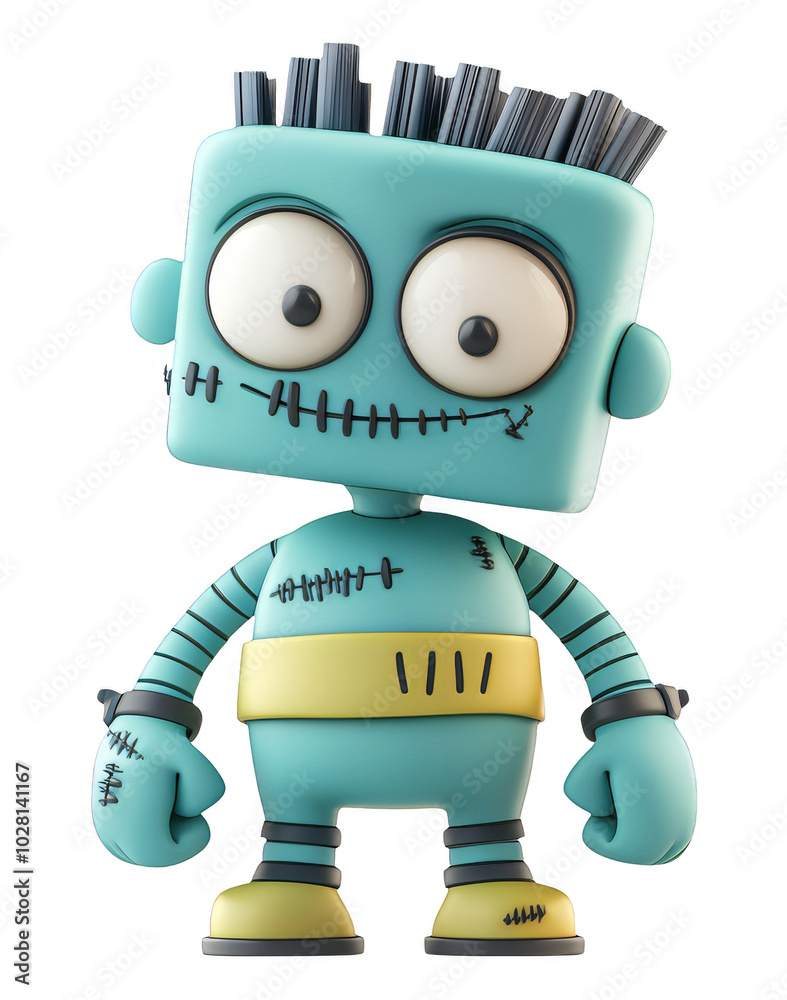 Cute Cartoon Frankenstein Character Illustration with Transparent Background for Halloween Design Elements or Overlays Cute Cartoon Frankenstein Character Illustration with Transparent Background for Halloween Design Elements or Overlays