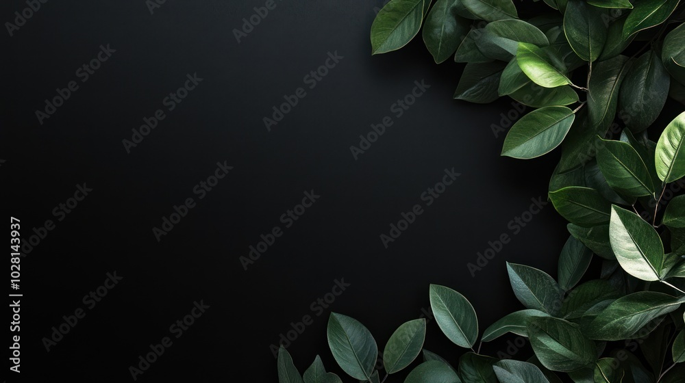 Soft black background with eco-friendly, natural elements for sustainable branding designs Soft black background with eco-friendly, natural elements for sustainable branding designs
