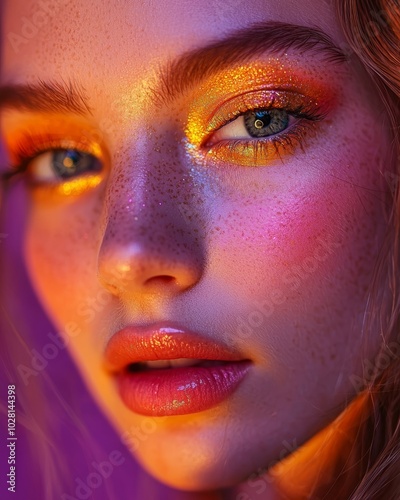 Vibrant Makeup Portrait of a Young Woman