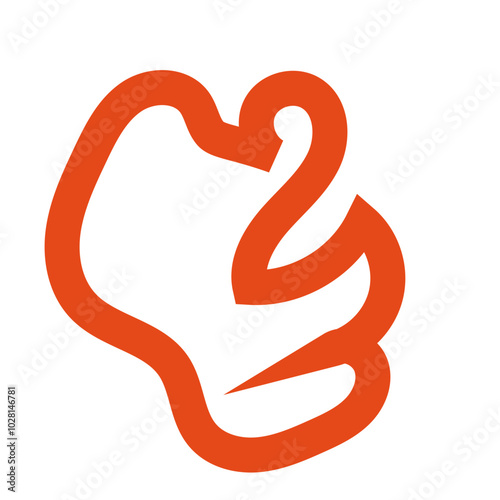 Wallpaper Mural Orange outline abstract shapes  Torontodigital.ca