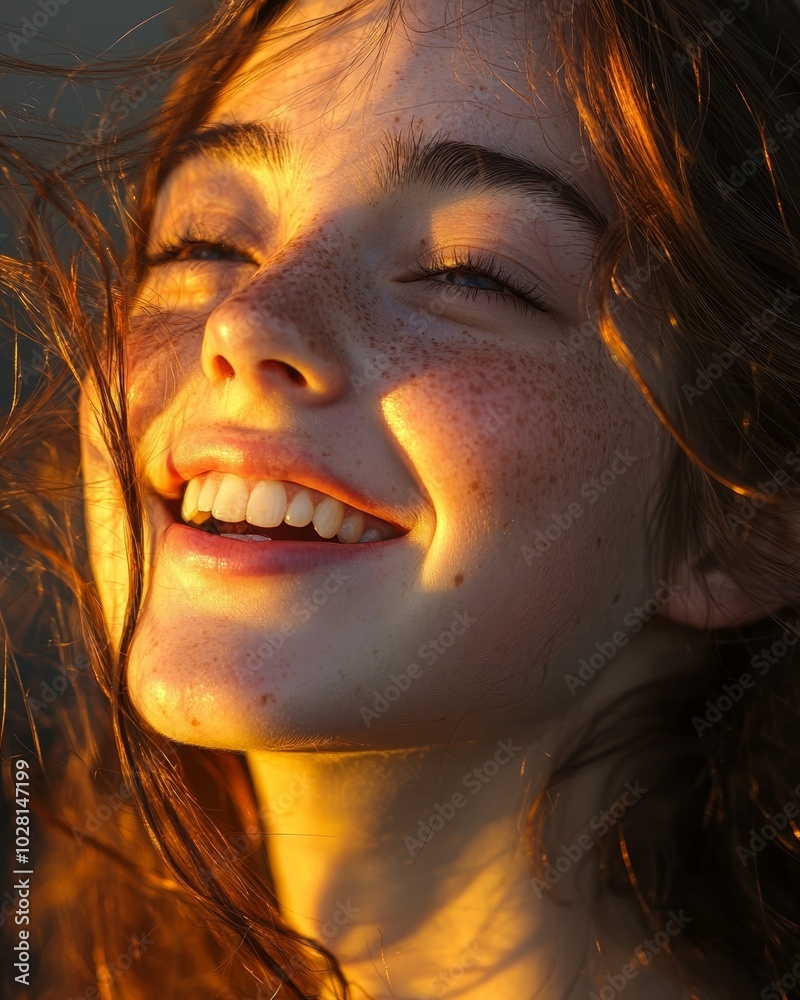 Joyful Teenage Woman Laughing in Natural Light Joyful Teenage Woman Laughing in Natural Light