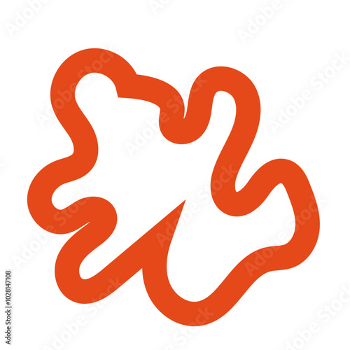 Orange outline abstract shapes 