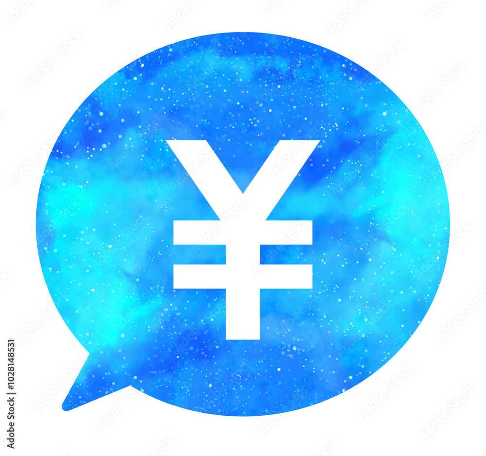 Obraz premium 水色の星空|シンプルな円マークの吹き出し