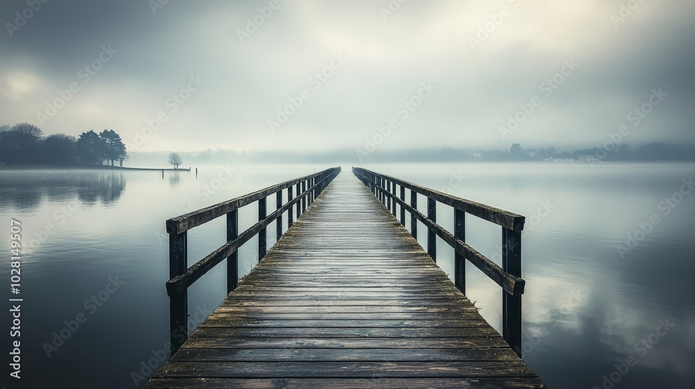 Calm Bridge Leading to Distant Horizon Calm Bridge Leading to Distant Horizon