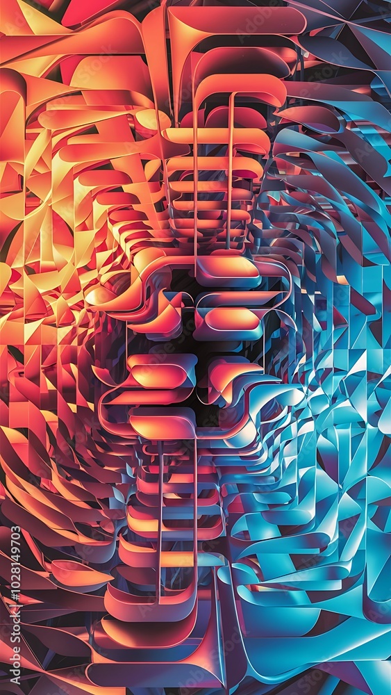 Fototapeta premium Abstract geometric pattern generative computational art illustration