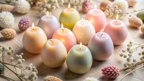 Discover soothing pastel egg-shaped candles designed for relaxation and home decor, adding a touch of elegance and tranquility to your living space. Perfect for any ambiance.