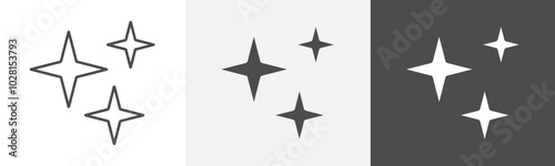 sparkle icon Logo art vector in outline