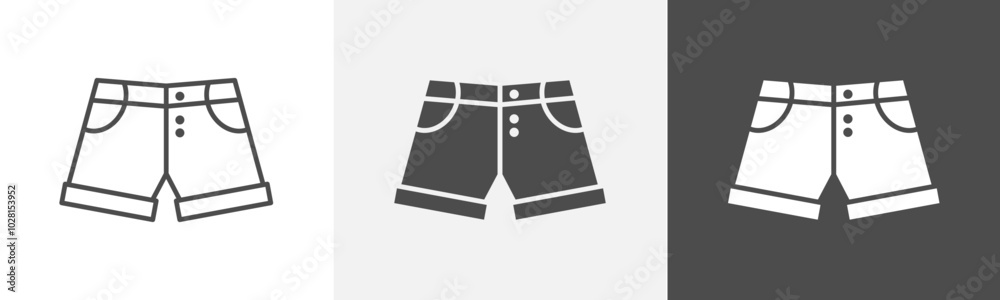 shorts icon Logo art vector in outline shorts icon Logo art vector in outline