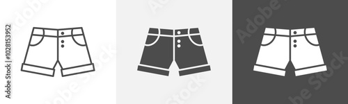 shorts icon Logo art vector in outline