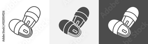 slippers icon Logo art vector in outline