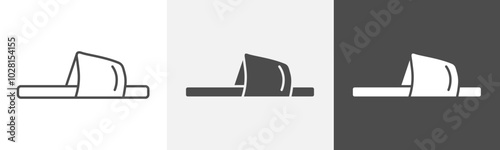 slippers icon Logo art vector in outline