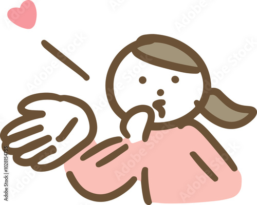投げキッスをする女性