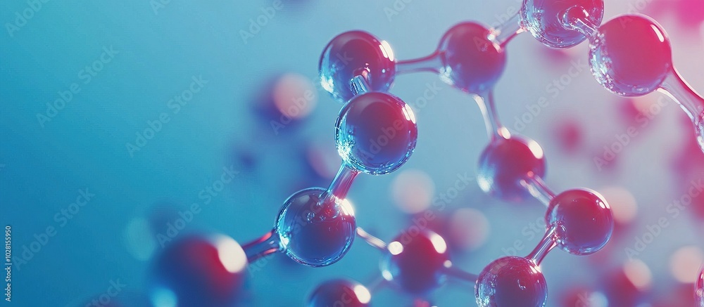 Abstract Molecular Structure in Blue and Pink Tones Abstract Molecular Structure in Blue and Pink Tones
