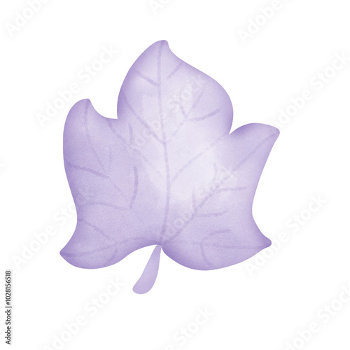 drawing  with purple leaves,hand drawn illustration