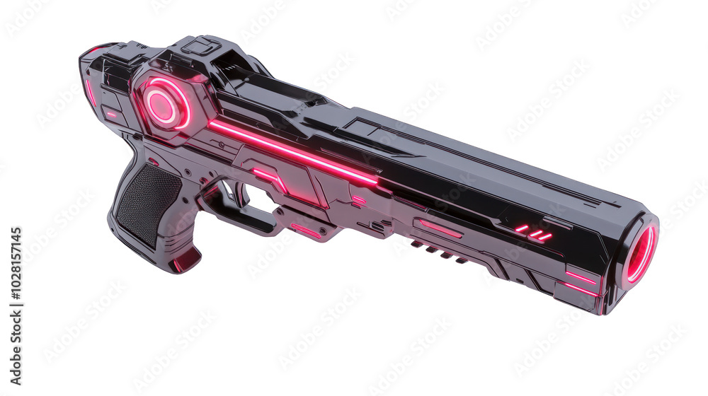view of a futuristic plasma rifle with glowing blue energy transparant background view of a futuristic plasma rifle with glowing blue energy transparant background