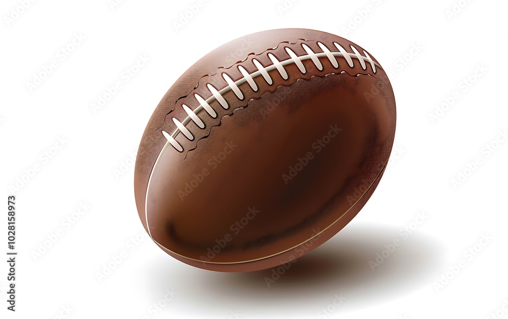 Rugby ball isolated on white background. 3D rendering. Rugby ball isolated on white background. 3D rendering.