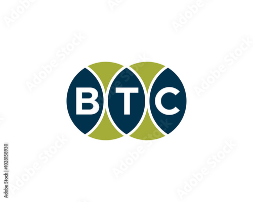 BTC logo design vector template. BTC